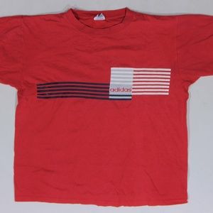 80s Vintage Adidas Trefoil Striped T Shirt